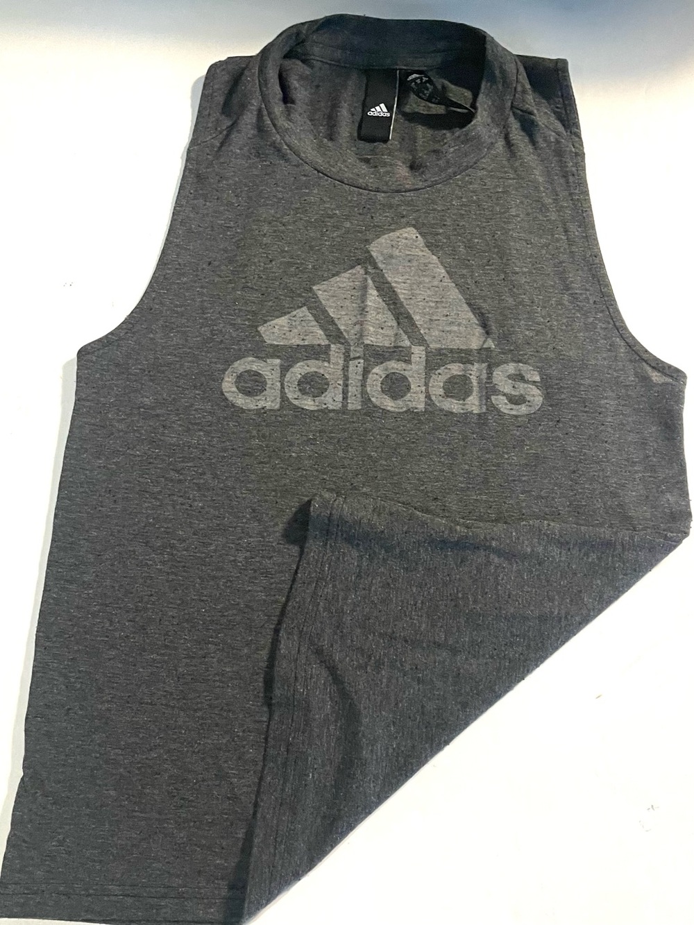 adidas Dark Gray Logo Muscle Tank